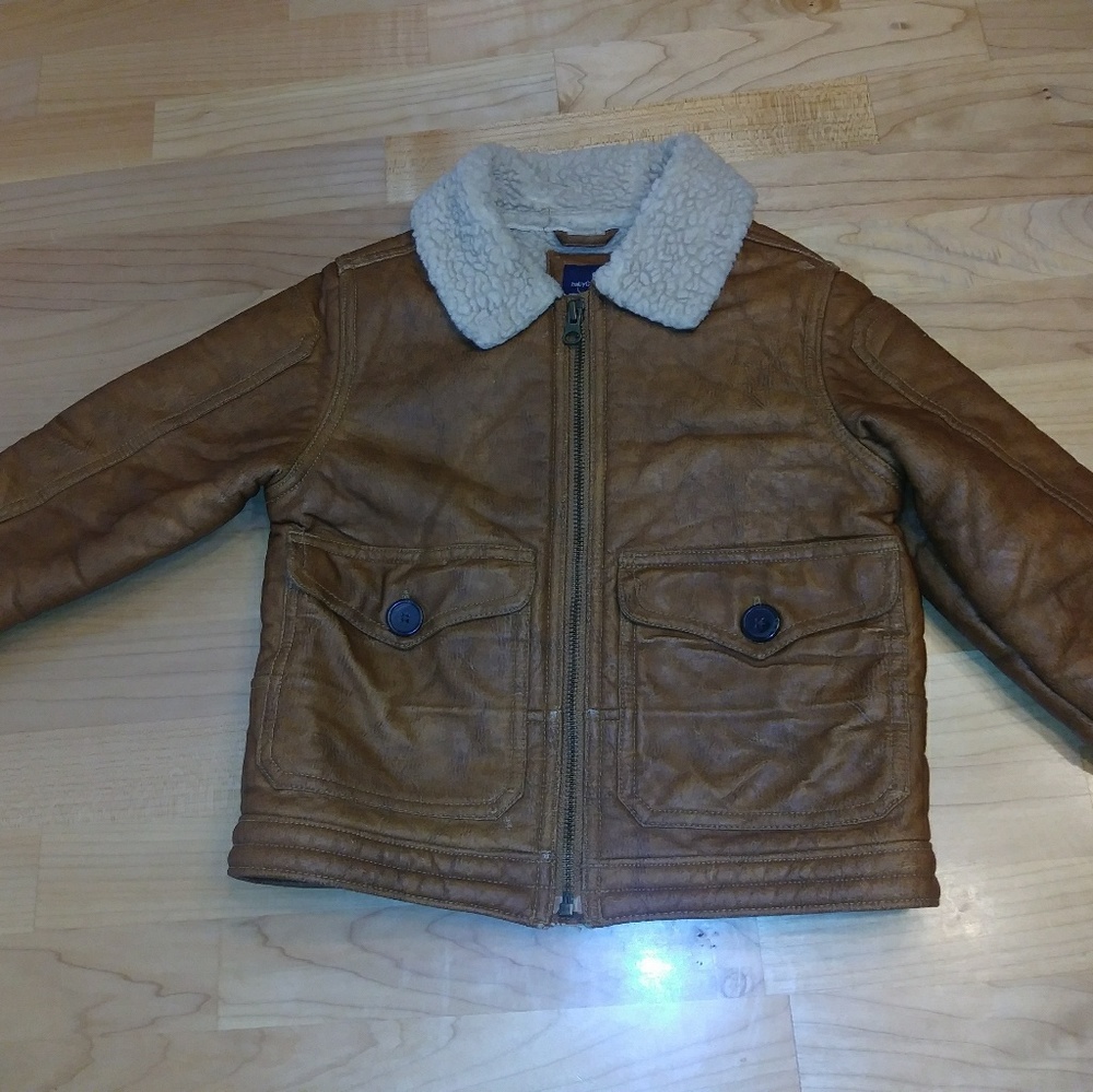 Gap Kids Brown  Leather Jacket